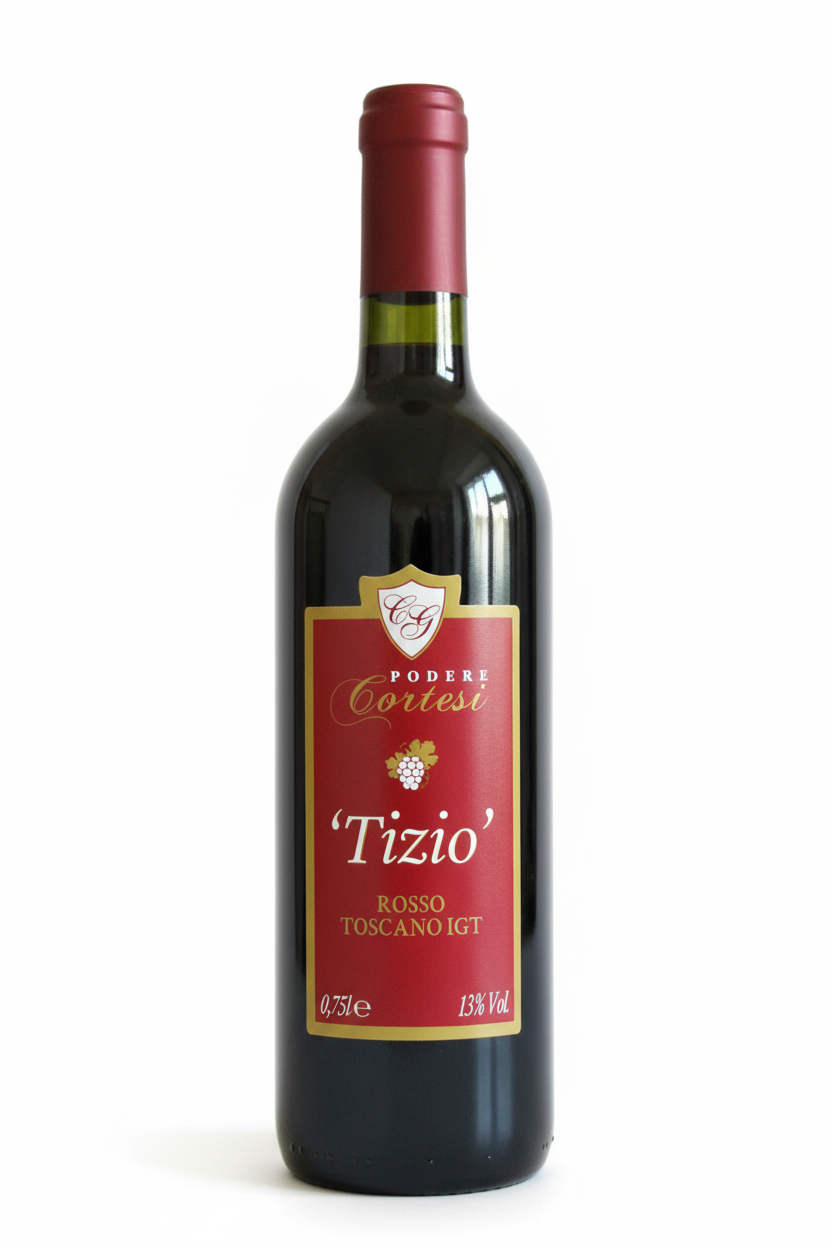 Vino Tizio sfondo bianco